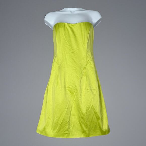 E L L I A T T Dresses & Skirts - Elliatt Womens Dress M Lime Green Emani Strapless Corset Bust Satin Y2K Party